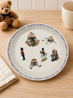 Vintage Humpty Dumpty Nursery Rhyme Child's Plate Dish by Queen's